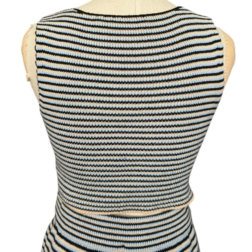 A.L.C. Greyson Stripe Rib-Knit Crop Top &  Billie Short 2pc Set Small - Picture 8 of 13